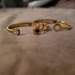 Kate spade open cuffs, white and black detail